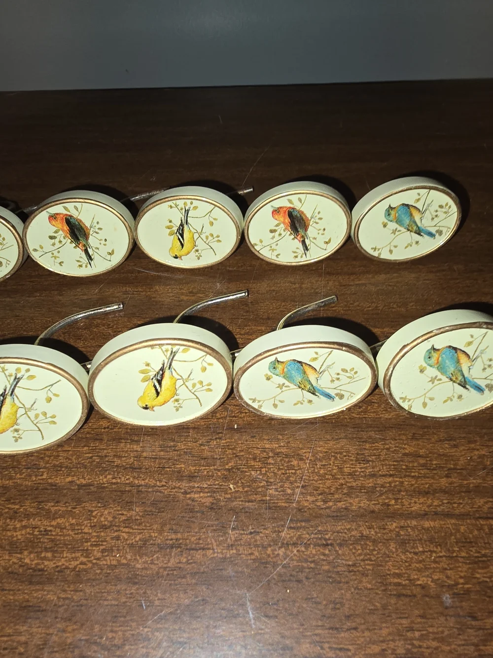 Avanti Gilded Birds Ivory Shower Curtain Rings Hooks for Bathroom Rods Set of 12